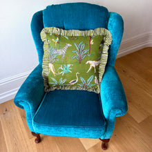 Load image into Gallery viewer, Khaki Green Safari Frill Cushion