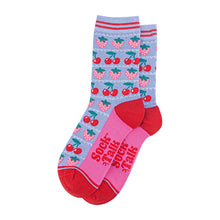 Load image into Gallery viewer, Strawberry & Cherry Bamboo Socks - Womens