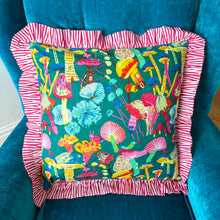 Load image into Gallery viewer, Green Mushroom Frill Cushion
