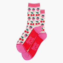 Load image into Gallery viewer, Strawberry & Cherry Bamboo Socks - Womens