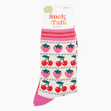 Load image into Gallery viewer, Strawberry & Cherry Bamboo Socks - Womens