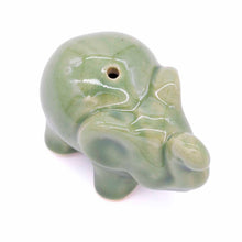 Load image into Gallery viewer, Elephant Ceramic Incense Holder Green