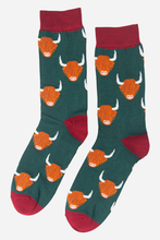 Load image into Gallery viewer, Highland Cow Bamboo Socks - Mens
