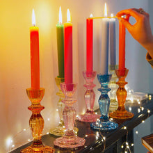 Load image into Gallery viewer, Pink Glass Candle Holder