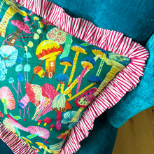 Load image into Gallery viewer, Green Mushroom Frill Cushion