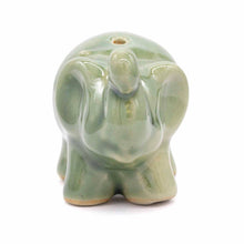 Load image into Gallery viewer, Elephant Ceramic Incense Holder Green