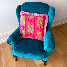 Load image into Gallery viewer, Pink Tiger Stripe Frill Cushion