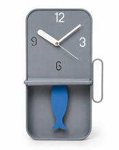 Load image into Gallery viewer, Grey Metal Sardine Tin Pendulum Wall Clock