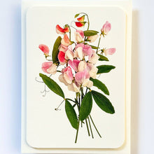 Load image into Gallery viewer, Pink Sweet Peas Greeting Card