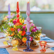 Load image into Gallery viewer, Navy Blue Glass Candle Holder