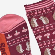 Load image into Gallery viewer, Hedgehog & Mushroom Bamboo Socks - Womens