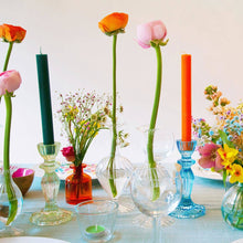 Load image into Gallery viewer, Light Green Glass Candle Holder
