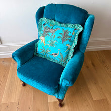 Load image into Gallery viewer, Blue Safari Frill Cushion
