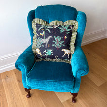 Load image into Gallery viewer, Black Safari Frill Cushion
