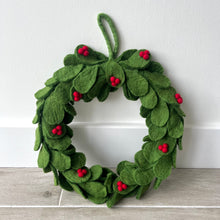 Load image into Gallery viewer, Holly Felt Wreath
