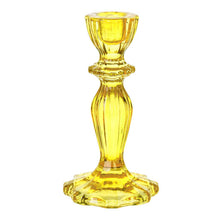 Load image into Gallery viewer, Yellow Glass Candle Holder
