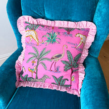 Load image into Gallery viewer, Pink Safari Frill Cushion
