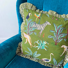 Load image into Gallery viewer, Khaki Green Safari Frill Cushion
