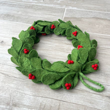 Load image into Gallery viewer, Holly Felt Wreath
