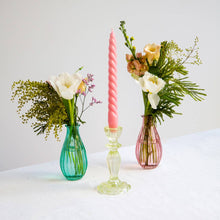 Load image into Gallery viewer, Light Green Glass Candle Holder
