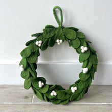 Load image into Gallery viewer, Mistletoe Felt Wreath
