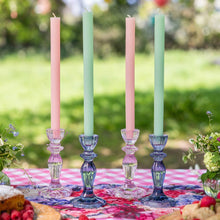 Load image into Gallery viewer, Pink Glass Candle Holder
