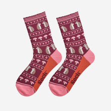 Load image into Gallery viewer, Hedgehog &amp; Mushroom Bamboo Socks - Womens
