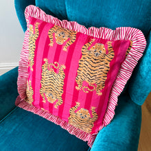 Load image into Gallery viewer, Pink Tiger Stripe Frill Cushion
