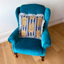Load image into Gallery viewer, Grey Tiger Stripe Frill Cushion
