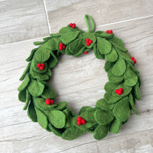 Load image into Gallery viewer, Holly Felt Wreath
