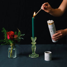 Load image into Gallery viewer, Light Green Glass Candle Holder
