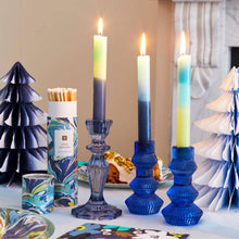 Load image into Gallery viewer, Navy Blue Glass Candle Holder
