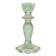 Load image into Gallery viewer, Light Green Glass Candle Holder
