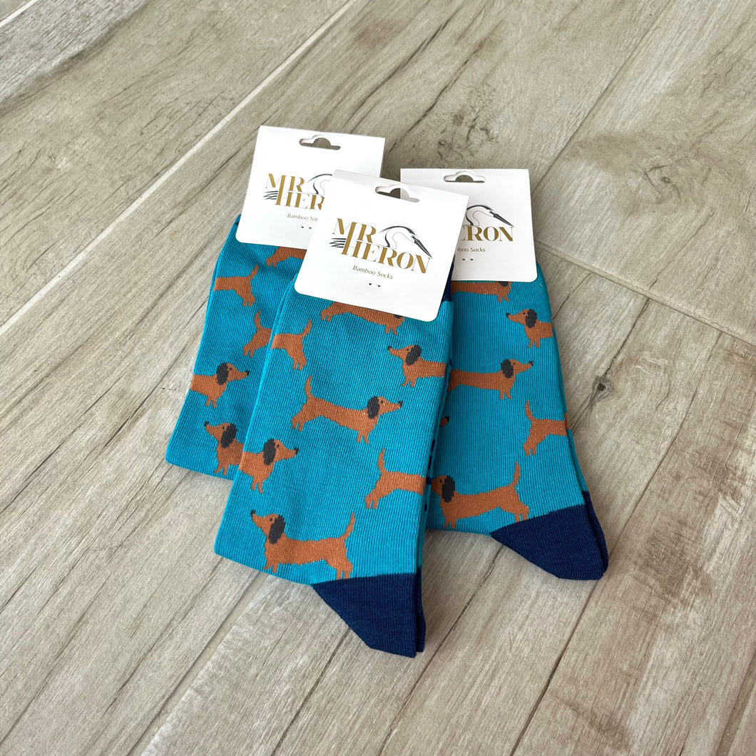 Sausage Dog Bamboo Socks Mens