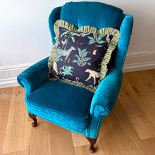 Load image into Gallery viewer, Black Safari Frill Cushion
