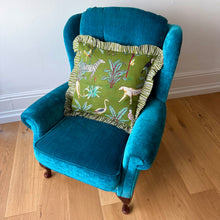 Load image into Gallery viewer, Khaki Green Safari Frill Cushion
