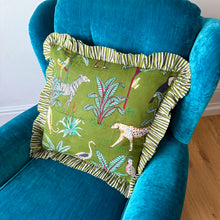Load image into Gallery viewer, Khaki Green Safari Frill Cushion
