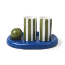 Load image into Gallery viewer, Ceramic Tequila Shot Glass Set - Cobalt + Olive
