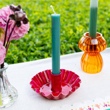 Load image into Gallery viewer, Pink Scalloped Metal Candle Holder
