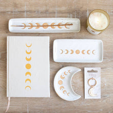 Load image into Gallery viewer, Crescent Moon Phase Ceramic Trinket Tray
