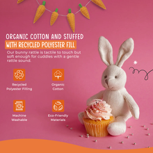 Load image into Gallery viewer, Bunny Baby Rattle Organic Cotton
