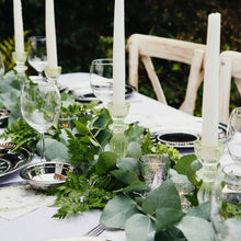 Load image into Gallery viewer, Light Green Glass Candle Holder
