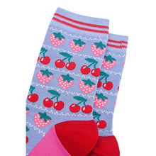 Load image into Gallery viewer, Strawberry &amp; Cherry Bamboo Socks - Womens
